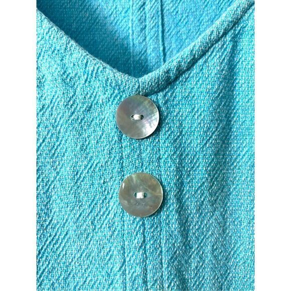 Toofan aqua blue 100% cotton tunic with pockets 2X - Picture 2 of 9